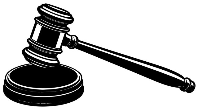 black gavel on stand, legal justice clip art preview