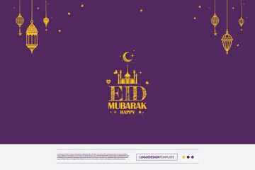 Fototapeta na wymiar best Eid Logo Design composition classic style