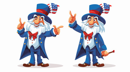 The feather duster uncle sam character.  - obrazy, fototapety, plakaty