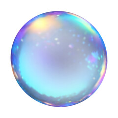 Vector color isolated translucent soap bubble on transparent background.

