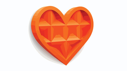 Three-dimensional heart icon. Simple illustration 