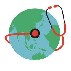 World Health Day concept. Heart and stethoscope vector design. Vector illustration for World Health Day