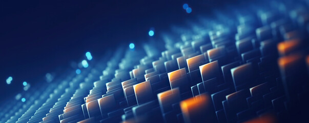 Fototapeta premium Digital background. Can be used in the description of network abilities, technological processes, digital storages, science, education, etc.