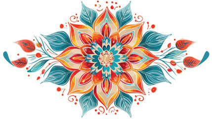 Vector hand drawn flower symbol illustration. mandala