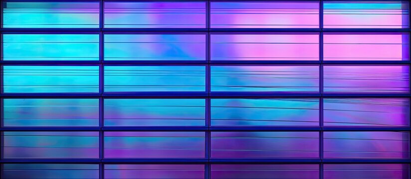 Captured from up close, the building showcases a striking facade adorned with an array of windows and a notable clock on its exterior