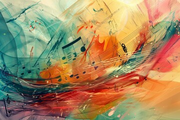 Abstract Music Composition Concept Background Art.