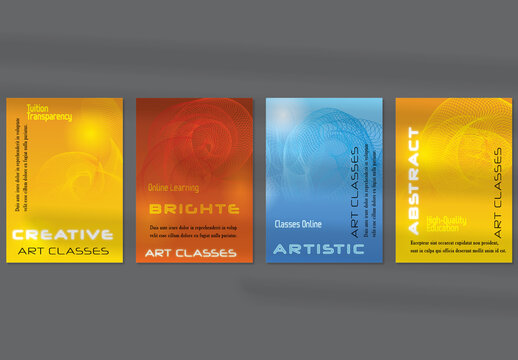 Flyer Layout with Curvy Lines on Bright Gradient Glow