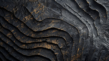 Fototapeta premium Black textured background with striking golden accents.