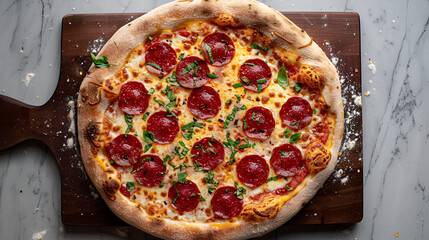 Pepperoni Pizza Wooden Board