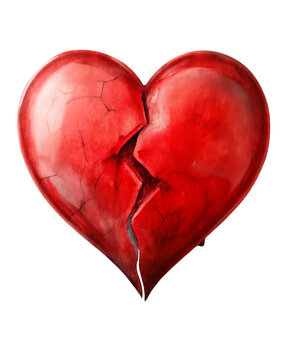 broken heart 3d illustration
