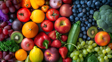 Fresh Organic Fruits Vegetables Assortment