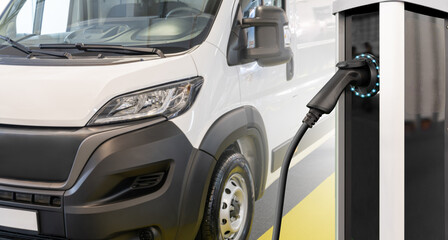 Electric delivery van with electric vehicles charging station