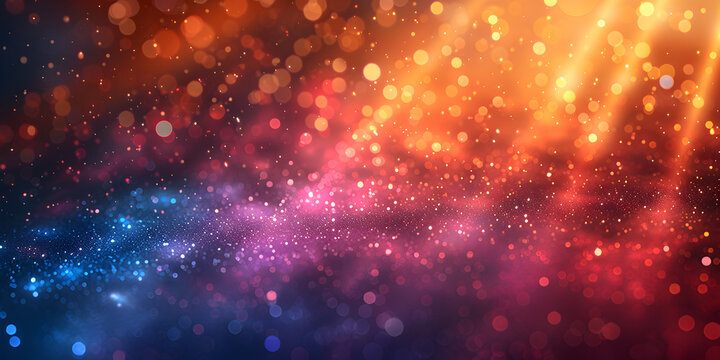 A blurred star light, aurora sky abstract background with bokeh glow, Illustration.
