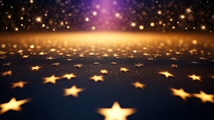Glowing gold stars, sparkles background