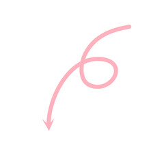 Hand drawn pink arrow direction. High Quality Element
