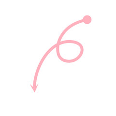 Fototapeta na wymiar Hand drawn pink arrow direction. High Quality Element