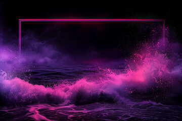 Neon Fury: Dynamic Pink and Purple Waves with Futuristic Glow for Vibrant Backgrounds and Edgy Designs, AI Generated