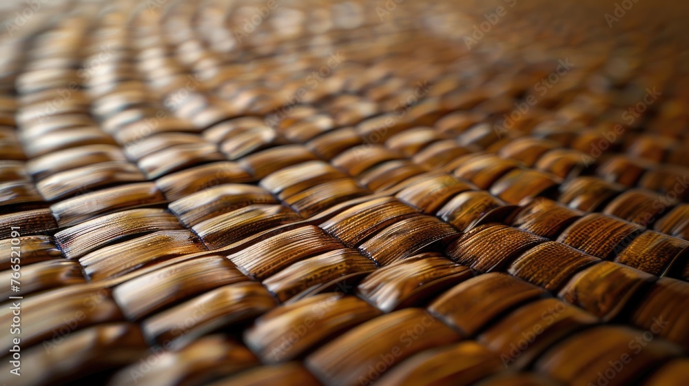 Poster the image is of a brown woven fabric with a pattern of squares. the squares are of different sizes a