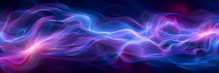 Mesmerizing Electric Blue and Purple Energy Waves Illuminating the Cosmic Landscape