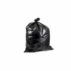 black garbage bag isolated