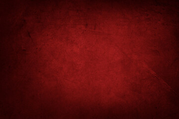 Red textured concrete wall background. Dark edges - obrazy, fototapety, plakaty