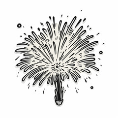 fireworks, sticker on a white background