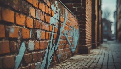 Urban Graffiti Art on Brick Wall Background