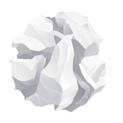 Crumpled paper ball icon. Realistic garbage, bad idea symbol, crushed piece of paper. Throw rumple grunge sheet. Mistake in document. Realistic wrinkled page