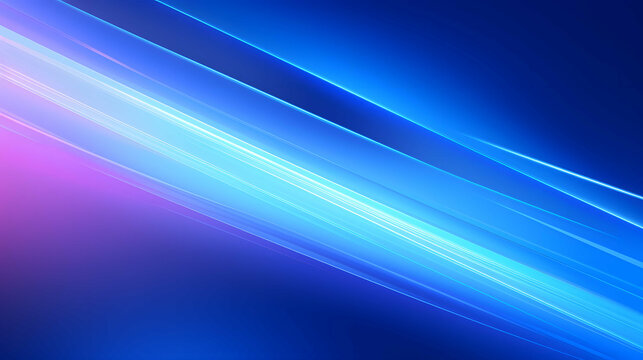 Abstract background with rays. Blue background with diagonal glowing lines.