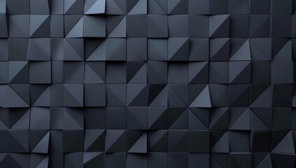 Abstract dark background with a geometric pattern of black cubes, minimalistic wallpaper design - obrazy, fototapety, plakaty