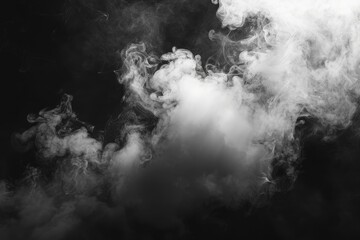 Fototapeta premium White smoke on black background