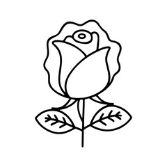 Flower coloring page, Rose coloring book pages, and vector hand drawing line art sketch art. Outline rose flower 