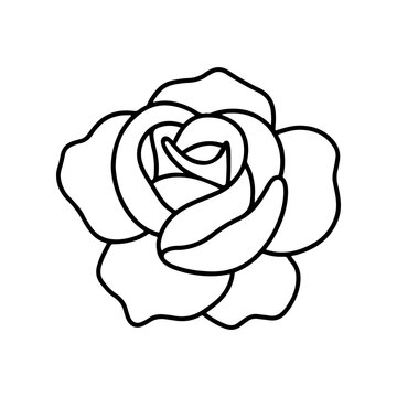 Flower coloring page, Rose coloring book pages, and vector hand drawing line art sketch art. Outline rose flower 