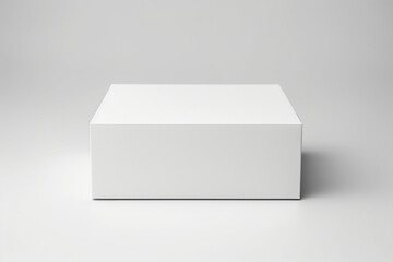 Single empty magnet white cardboard box with blank label on a solid white background, the box has a minimalistic appearance with clean lines and edges,