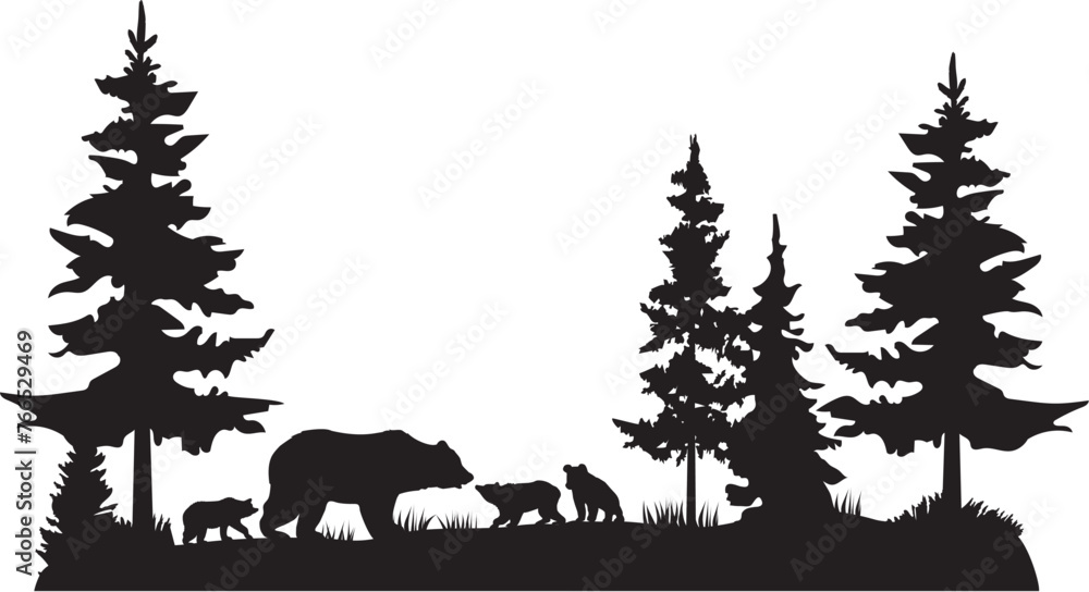 Wall mural vector mama bear