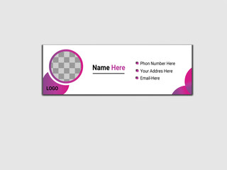 Fototapeta premium Business email signature with an author photo place modern and minimal layout