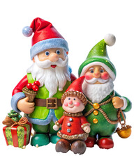 merry christmas and happy new year christmas santa claus with christmas tree santa sleigh reindeer snowman