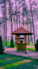 Naklejka premium an interesting well in a park in Serbia.