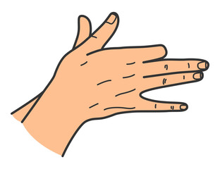 Hand gesture. Gaming animal puppet from hand. Light shade imagination ingenious. Hand play theatrical puppet.  cartoon illustration