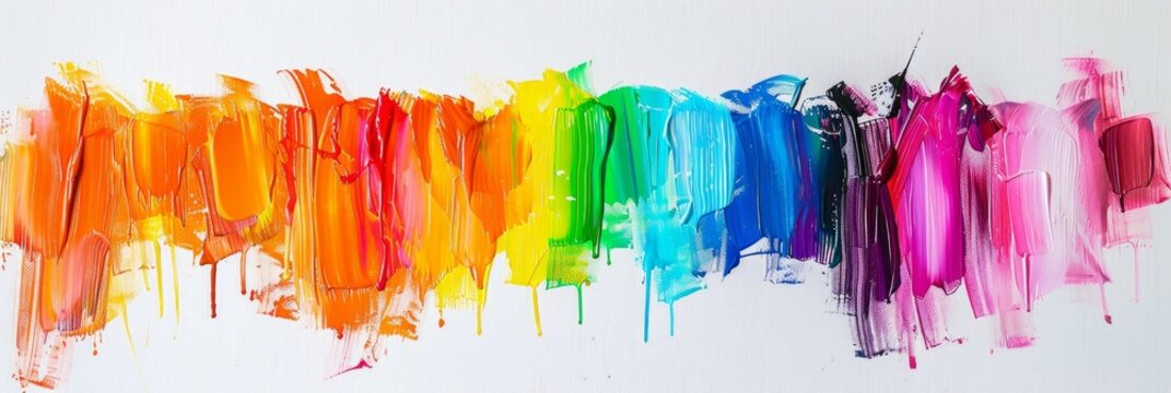 Vibrant Color Spectrum in Paint Strokes