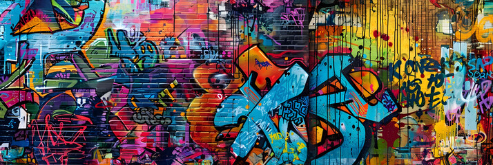 Vibrant Graffiti-Inspired Abstract Art for Urban-Themed Decor