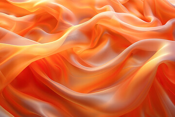 Obraz premium Abstract background with peach fuzz silk waves.A soft and elegant fabric with abstract waves 