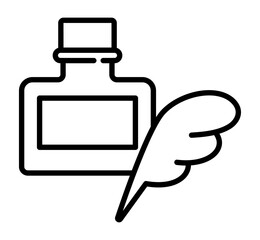 Obraz premium インクと羽根ペンのアイコン