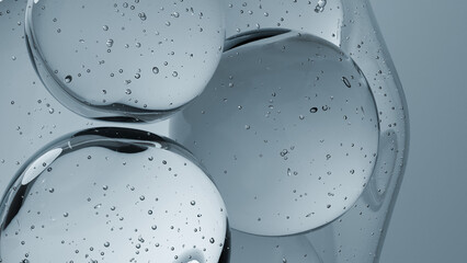 Close up of 3D water bubbles background.