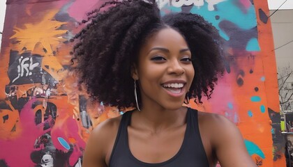 Vibrant Animated Black Woman Showcasing Her Artis Upscaled 4