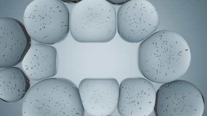 3D realistic water bubbles with copy space. Logo placement.