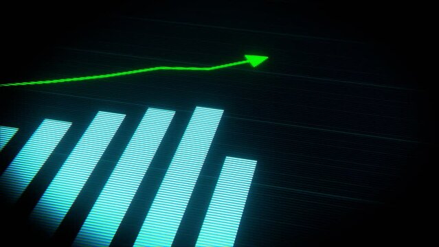 A stock market animation graphic. Stock price chart.