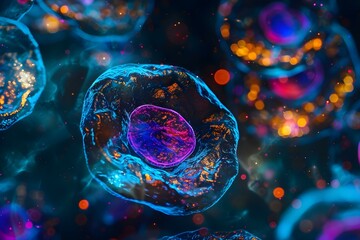 Microscopic image of human embryonic stem cells potential for cellular therapy and regeneration. Concept Stem Cell Research, Cellular Therapy, Regenerative Medicine, Microscopic Imaging