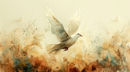 A dove of peace in watercolors