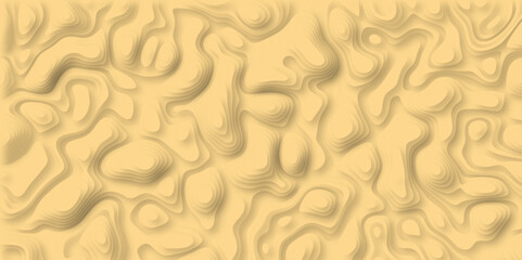 3D Woodcut Stylized Brown Woody topographic contour scheme and terrain. Topography grid map. Contour map background. Geographic line mountain relief. Abstract lines or wavy backdrop background.